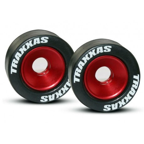 TRAXXAS 5186 Wheels aluminum (red-anodized) (2pcs) 5x8mm ball bearings (4pcs) axles (2pcs) rubber tires (2pcs)