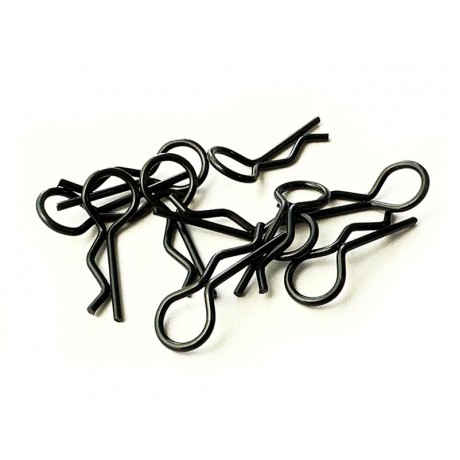 H-SPEED BODY CLIPS 1/10 METALLIC BLACK (10pcs)                 