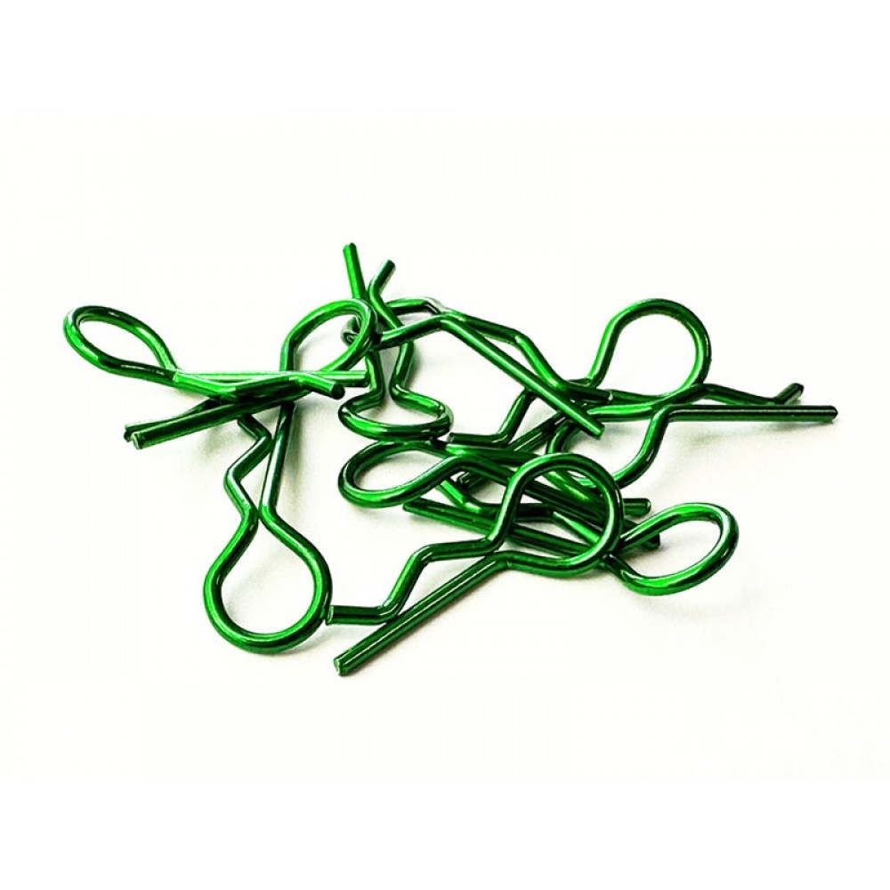 H-SPEED BODY CLIPS 1/10 METALLIC GREEN (10pcs)