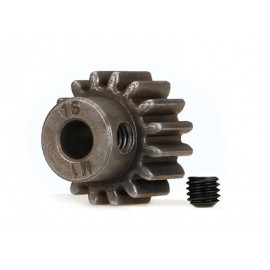 TRAXXAS 6489X Gear, 16-T pinion (1.0 metric pitch) (fits 5mm shaft)/ set screw (for use only with steel spur gears)
