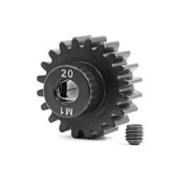 TRAXXAS 6494R Gear, 20-T pinion (machined, hardened steel) (1.0 metric pitch) (fits 5mm shaft) set screw