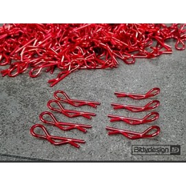 BITTYDESIGN BODY Clips Kit for 1/10 Off/On-road Bodies Red (8pcs) 