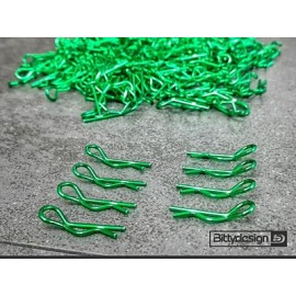 BITTYDESIGN BODY Clips Kit for 1/10 Off/On-road Bodies Green (8pcs)