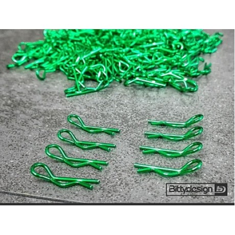 BITTYDESIGN BODY Clips Kit for 1/10 Off/On-road Bodies Green (8pcs)