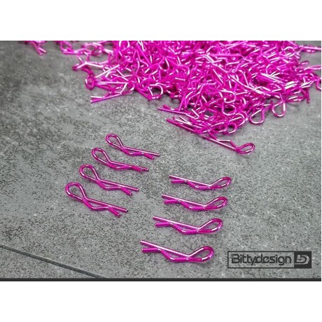 BITTYDESIGN BODY Clips Kit for 1/10 Off/On-road Bodies Pink (8pcs)