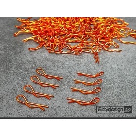 BITTYDESIGN BODY Clips Kit for 1/10 Off/On-road Bodies Orange (8pcs) 