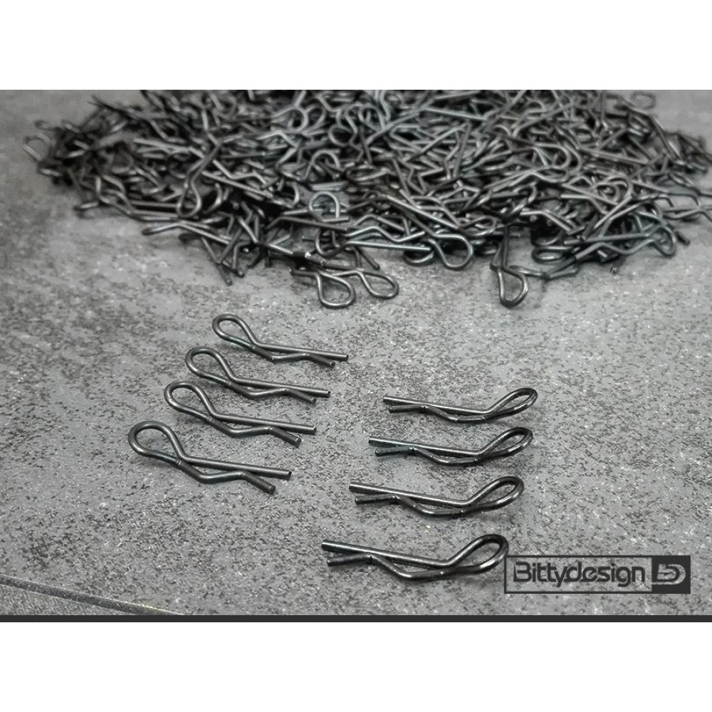 BITTYDESIGN BODY Clips Kit for 1/10 Off/On-road Bodies Black (8pcs)
