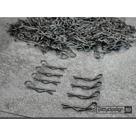 BITTYDESIGN BODY Clips Kit for 1/10 Off/On-road Bodies Black (8pcs) 