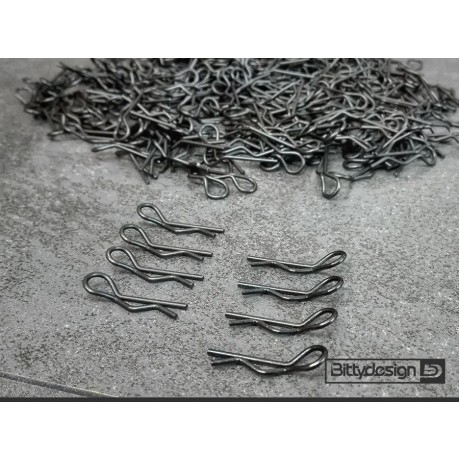 BITTYDESIGN BODY Clips Kit for 1/10 Off/On-road Bodies Black (8pcs)