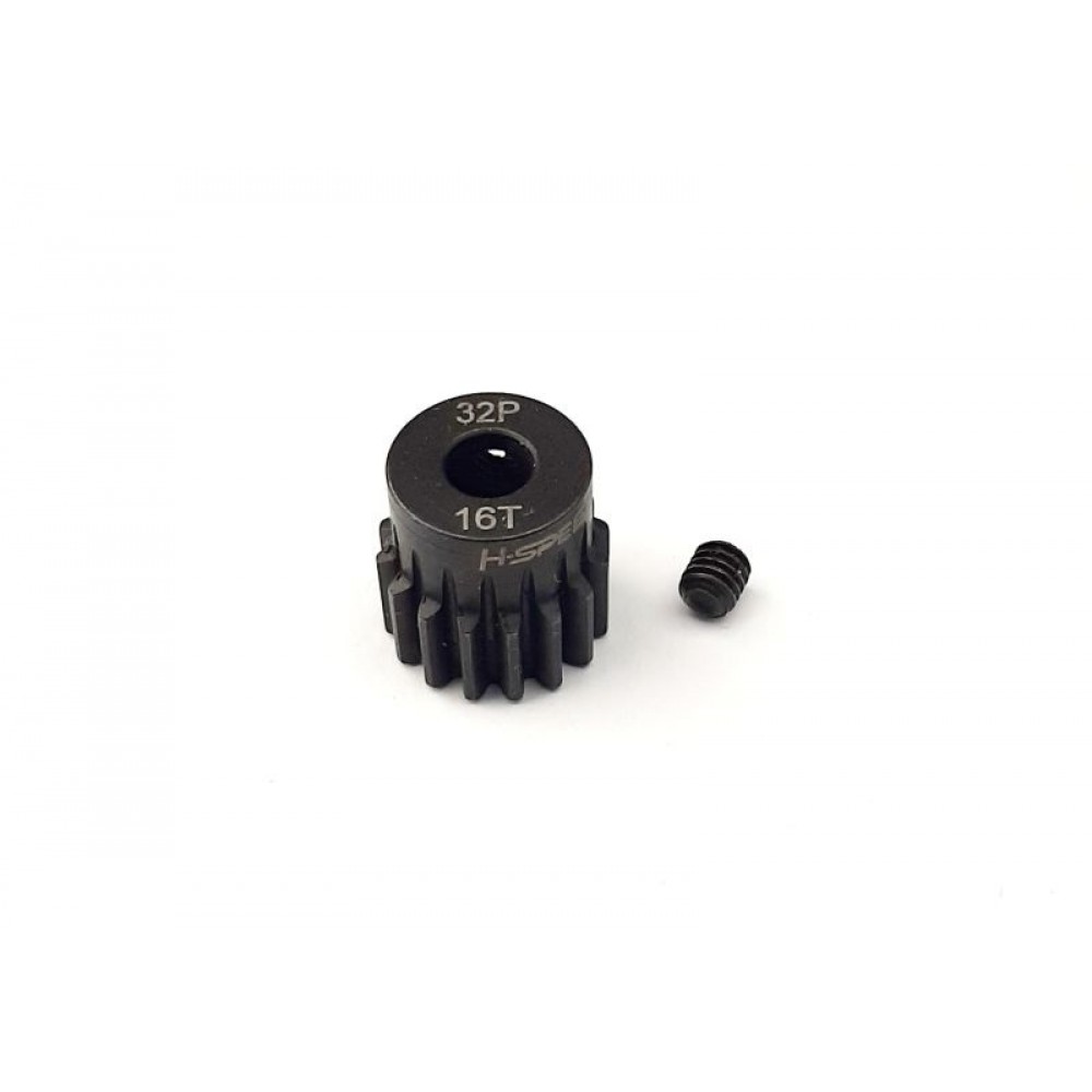 H-SPEED Steel pinion 16 teeth 32dp (M0.8) bore 5mm shaft 
