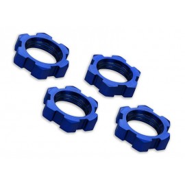 TRAXXAS 7758 Wheel nuts splined 17mm serrated (Blue-anodized) (4pcs)