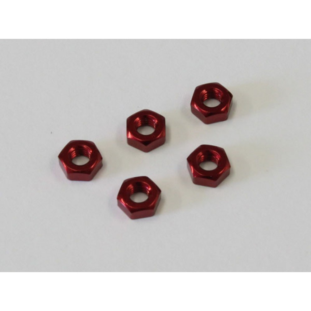 KYOSHO 1-N3024A-R Nuts Alu Red M3x2.4mm (5pcs) 