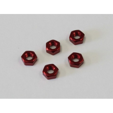 KYOSHO 1-N3024A-R Nuts Alu Red M3x2.4mm (5pcs) 