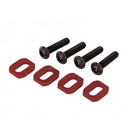 TRAXXAS 7759R Washers, motor mount, aluminum (red-anodized) (4)/ 4x18mm BCS (4pcs)   