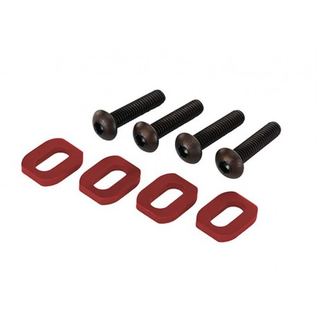 TRAXXAS 7759R Washers, motor mount, aluminum (red-anodized) (4)/ 4x18mm BCS (4pcs)  