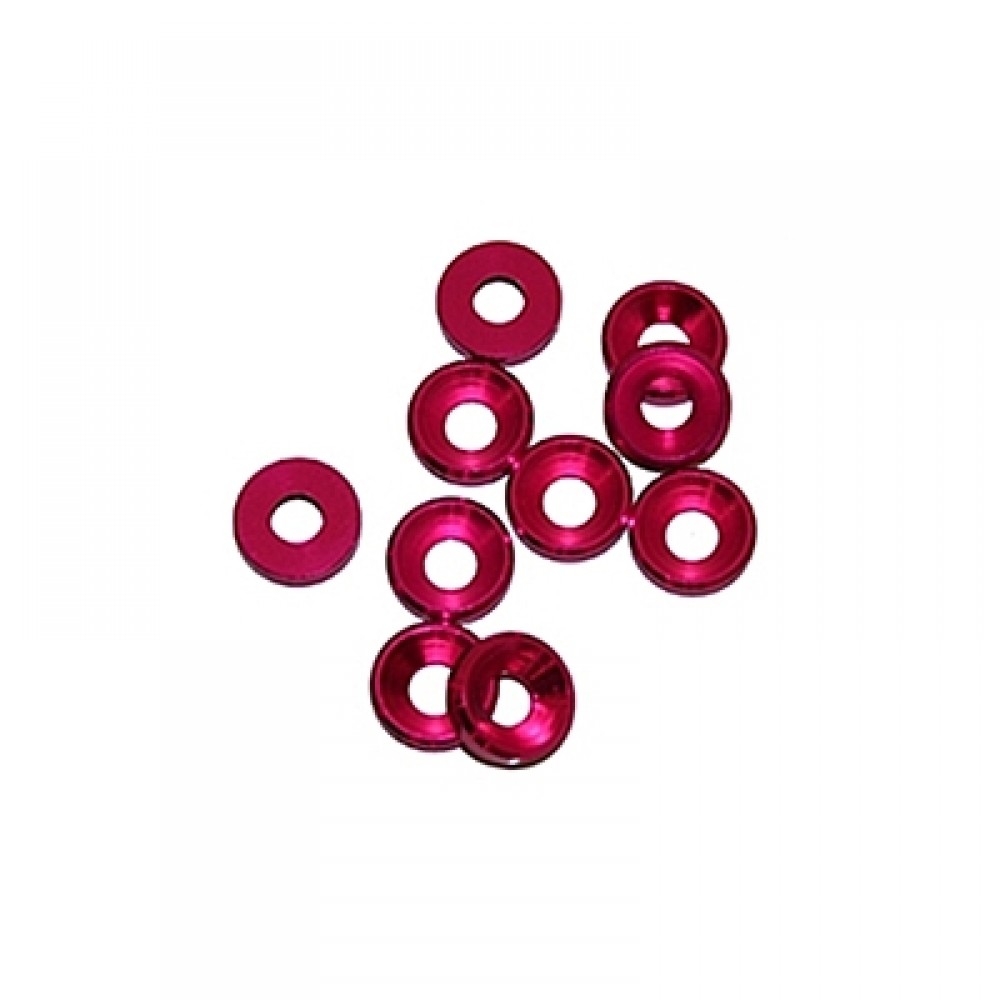 ULTIMATE Racing 4mm Alu Washers (Pink) (10pcs)