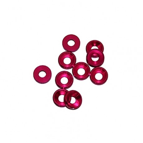 ULTIMATE Racing 4mm Alu Washers (Pink) (10pcs)