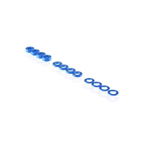 RUDDOG 3mm Washer Set 0.5mm/1.0mm/2.0mm (12pcs·Dark Blue)