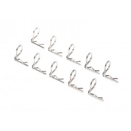 TRAXXAS 3935 SILVER BODY CLIPS (mounting clip) angled 90-degrees (10pcs)