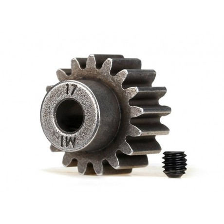 TRAXXAS 6490X Gear 17-T pinion (1.0 metric pitch) (fits 5mm shaft) set screw (for use only with steel spur gears)