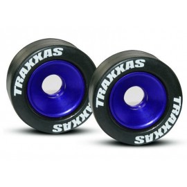 TRAXXAS 5186A Wheels aluminum (blue-anodized) (2pcs) 5x8mm ball bearings (4pcs) axles (2pcs) rubber tires (2pcs) 