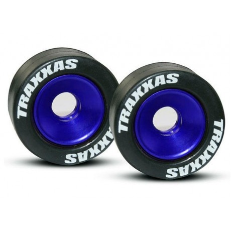 TRAXXAS 5186A Wheels aluminum (blue-anodized) (2pcs) 5x8mm ball bearings (4pcs) axles (2pcs) rubber tires (2pcs)