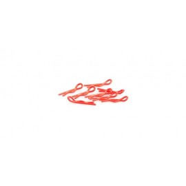 CORE-RC Small Body Clip 1/10 FLUORESCENT RED  (8pcs) 