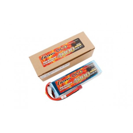 GENS ace Battery LiPo 3S 11.1V-4000-30C(Deans) 137x43x23mm 290g