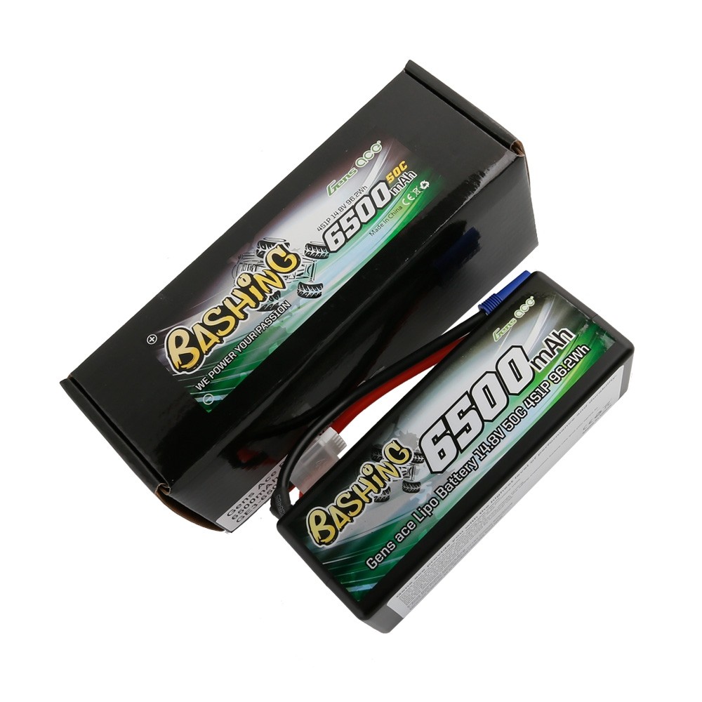 GENS ace Battery LiPo 4S 14.8V-6500-50C(EC5) 139x46x49mm 560g