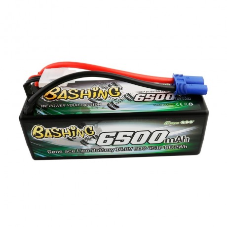 GENS ace Battery LiPo 4S 14.8V-6500-50C(EC5) 139x46x49mm 560g