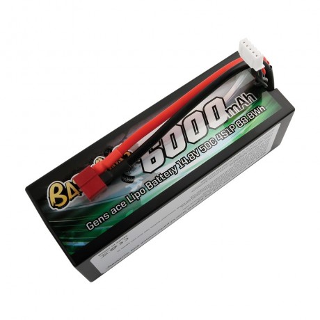 GENS ace Battery LiPo 4S 14.8V-6000-50C(Deans) 139x46x49mm 520g