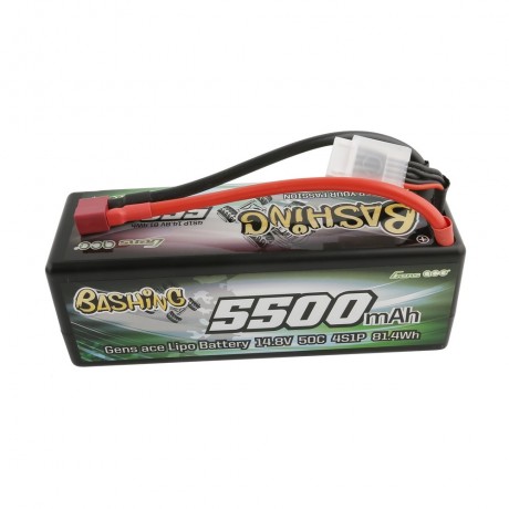 GENS ace Battery LiPo 4S 14.8V-5500-50C(Deans) 139x46x49mm 460g