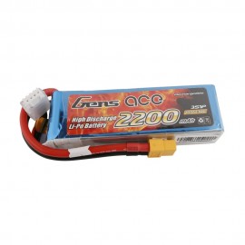 GENS ace Battery LiPo 3S 11.1V-2200-30C(XT60) 108x33x22mm 175g 