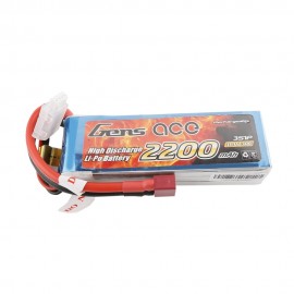 GENS ace Battery LiPo 3S 11.1V-2200-30C(Deans) 108x33x22mm 175g 