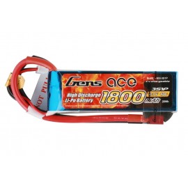 GENS ace Battery LiPo 3S 11.1V-1800-40C(Deans) 97x32x26mm 150g 