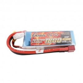 GENS ace Battery LiPo 2S 7.4V-1800-40C(Deans) 96x31x19mm 110g 