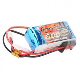 GENS ace Battery LiPo 3S 11.1V-800-40C(JST) 60x30x20mm 70g 