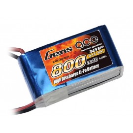 GENS ace Battery LiPo 3S 11.1V-800-40C(JST) 60x30x20mm 70g 