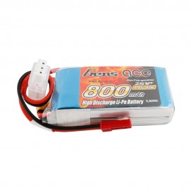 GENS ace Battery LiPo 2S 7.4V-800-40C(JST) 61x30x15mm 48g 