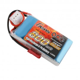 GENS ace Battery LiPo 2S 7.4V-800-40C(JST) 61x30x15mm 48g 