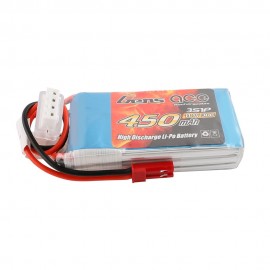 GENS ace Battery LiPo 3S 11.1V-450-30C(JST) 61x32x17mm 45g 