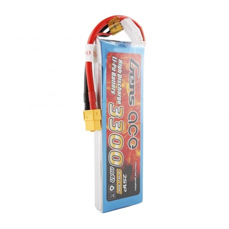 GENS ace Battery LiPo 2S 7.4V-3300-30C(XT60) 138x42x16mm 180g