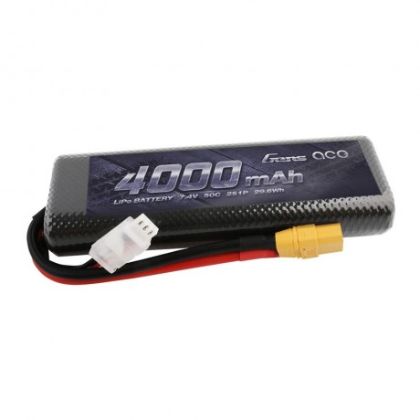 GENS ace Battery LiPo 2S 7.4V-4000-45C(XT90 Dual) 139x47x23mm 227g