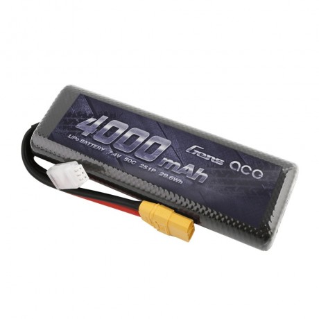 GENS ace Battery LiPo 2S 7.4V-4000-45C(XT90 Dual) 139x47x23mm 227g