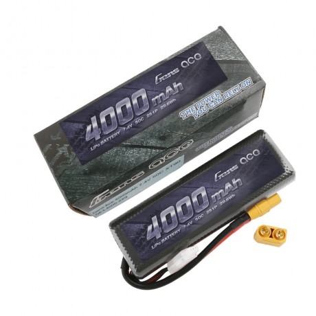 GENS ace Battery LiPo 2S 7.4V-4000-45C(XT90 Dual) 139x47x23mm 227g