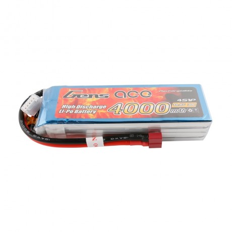 GENS  ace Battery LiPo 4S 14.8V-4000-30C(Deans) 142x42x32mm 370g