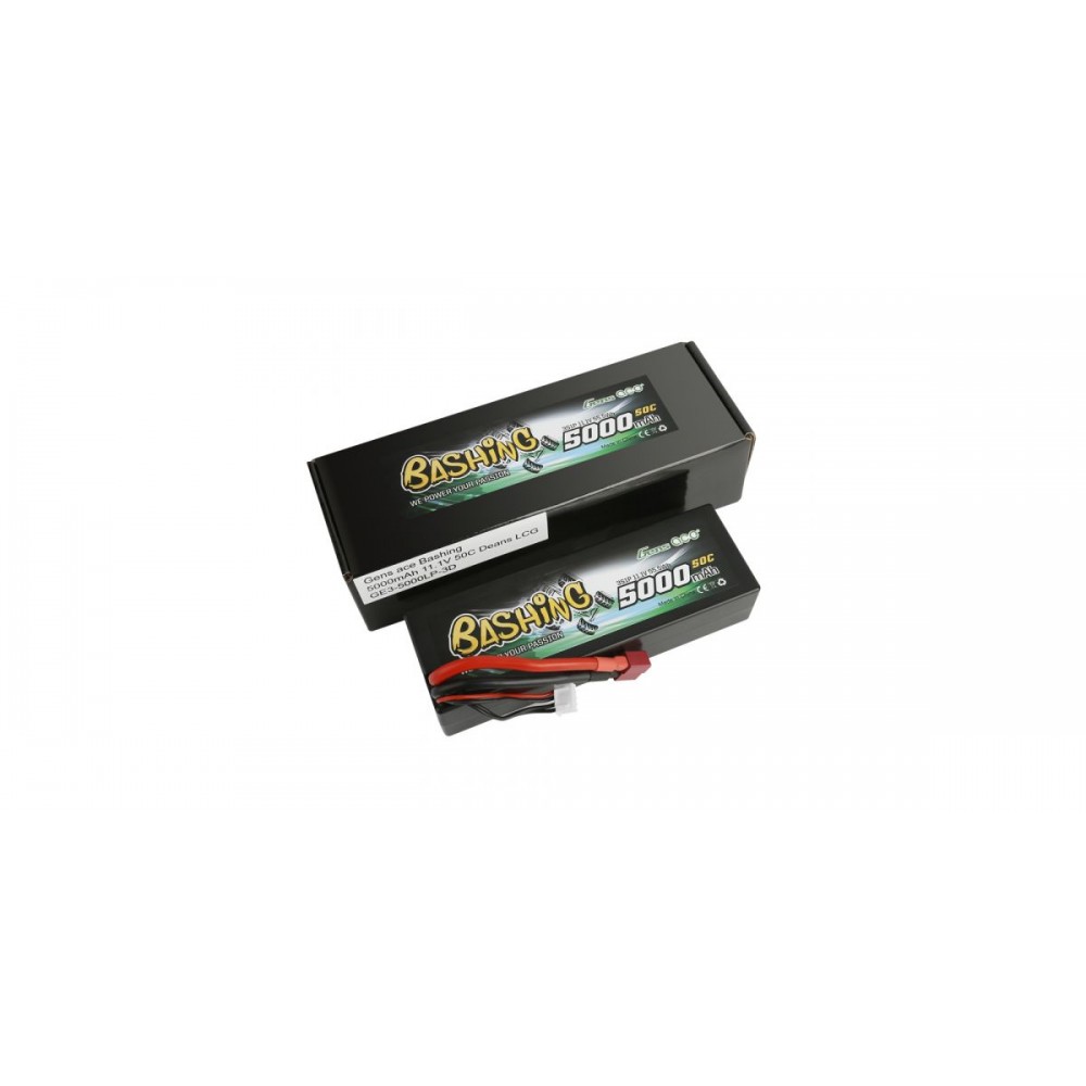 GENS ace Battery LiPo 3S 11.1V-5000-50C (Deans) LCG 139x47x29mm 380g