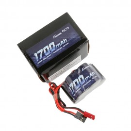 GENS ace Rx Battery NiMh 6.0V-1700Mah (Dual JR-JST) 125g - Hump 