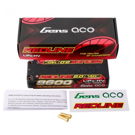 GENS ACE Redline 2.0 2S HV 7.6V-140C-9600 139x47x25mm 324g