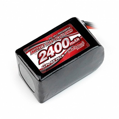 MUCH MORE IMPACT FD4 Li-Po Battery 2400mAh/7.4V 4C Hmp Size for Receiver 